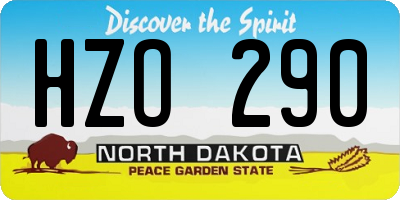 ND license plate HZO290
