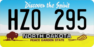 ND license plate HZO295