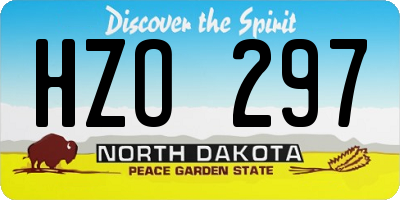 ND license plate HZO297