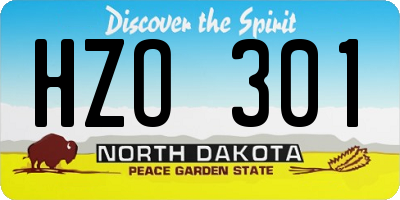 ND license plate HZO301