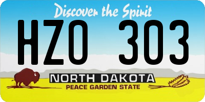 ND license plate HZO303