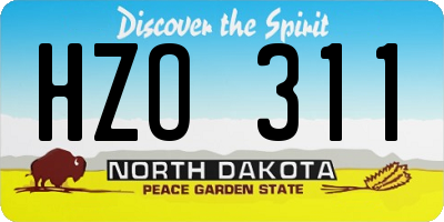 ND license plate HZO311
