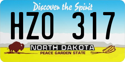 ND license plate HZO317