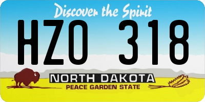 ND license plate HZO318