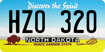 ND license plate HZO320