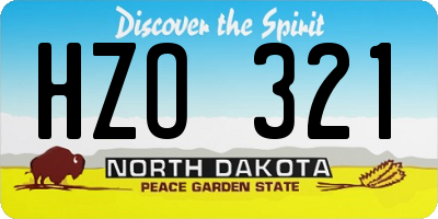 ND license plate HZO321