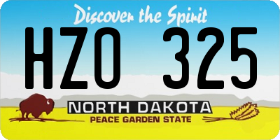 ND license plate HZO325