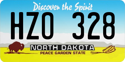 ND license plate HZO328