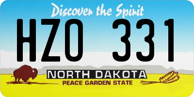 ND license plate HZO331
