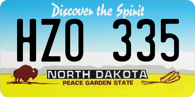 ND license plate HZO335