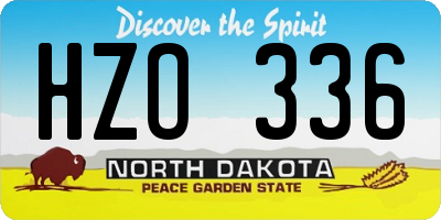 ND license plate HZO336