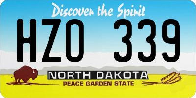 ND license plate HZO339
