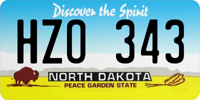 ND license plate HZO343