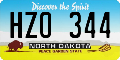 ND license plate HZO344