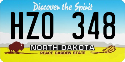 ND license plate HZO348