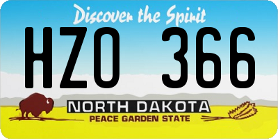 ND license plate HZO366
