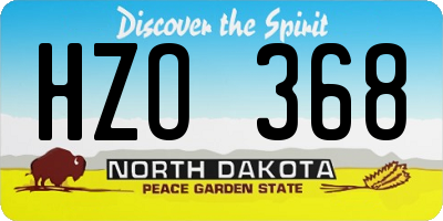 ND license plate HZO368