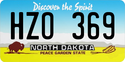 ND license plate HZO369