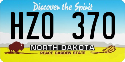 ND license plate HZO370