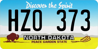 ND license plate HZO373