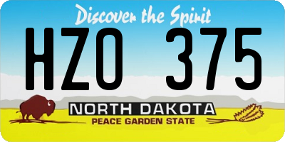 ND license plate HZO375