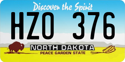 ND license plate HZO376