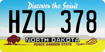 ND license plate HZO378