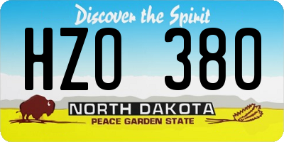 ND license plate HZO380
