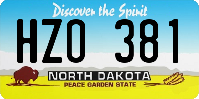 ND license plate HZO381