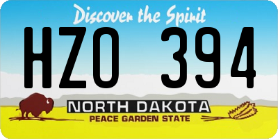 ND license plate HZO394