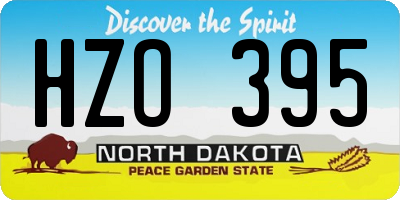 ND license plate HZO395