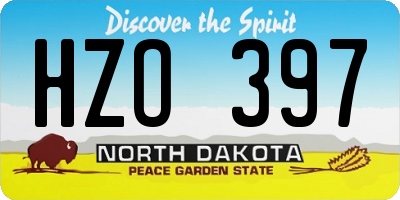 ND license plate HZO397