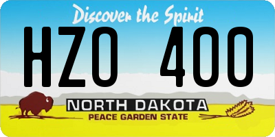 ND license plate HZO400