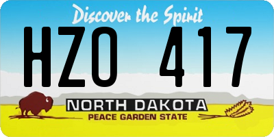 ND license plate HZO417