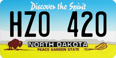 ND license plate HZO420