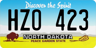 ND license plate HZO423