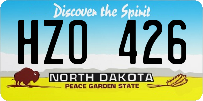 ND license plate HZO426