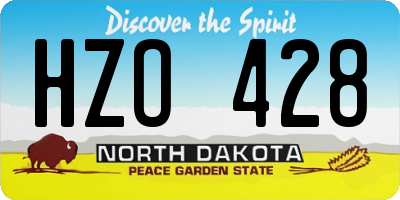 ND license plate HZO428