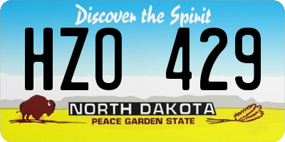 ND license plate HZO429
