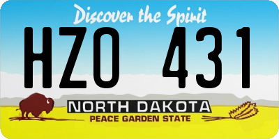 ND license plate HZO431