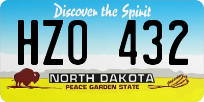 ND license plate HZO432