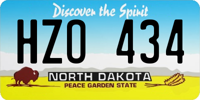 ND license plate HZO434