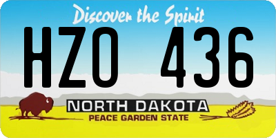 ND license plate HZO436