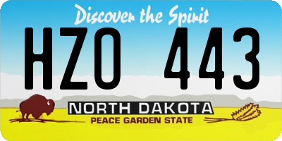 ND license plate HZO443