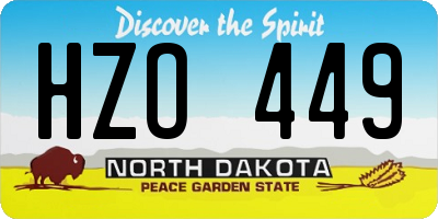 ND license plate HZO449