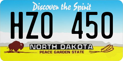 ND license plate HZO450