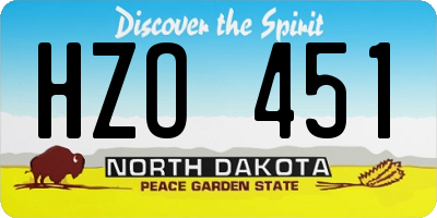 ND license plate HZO451
