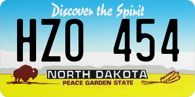 ND license plate HZO454