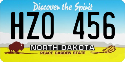 ND license plate HZO456