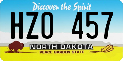 ND license plate HZO457